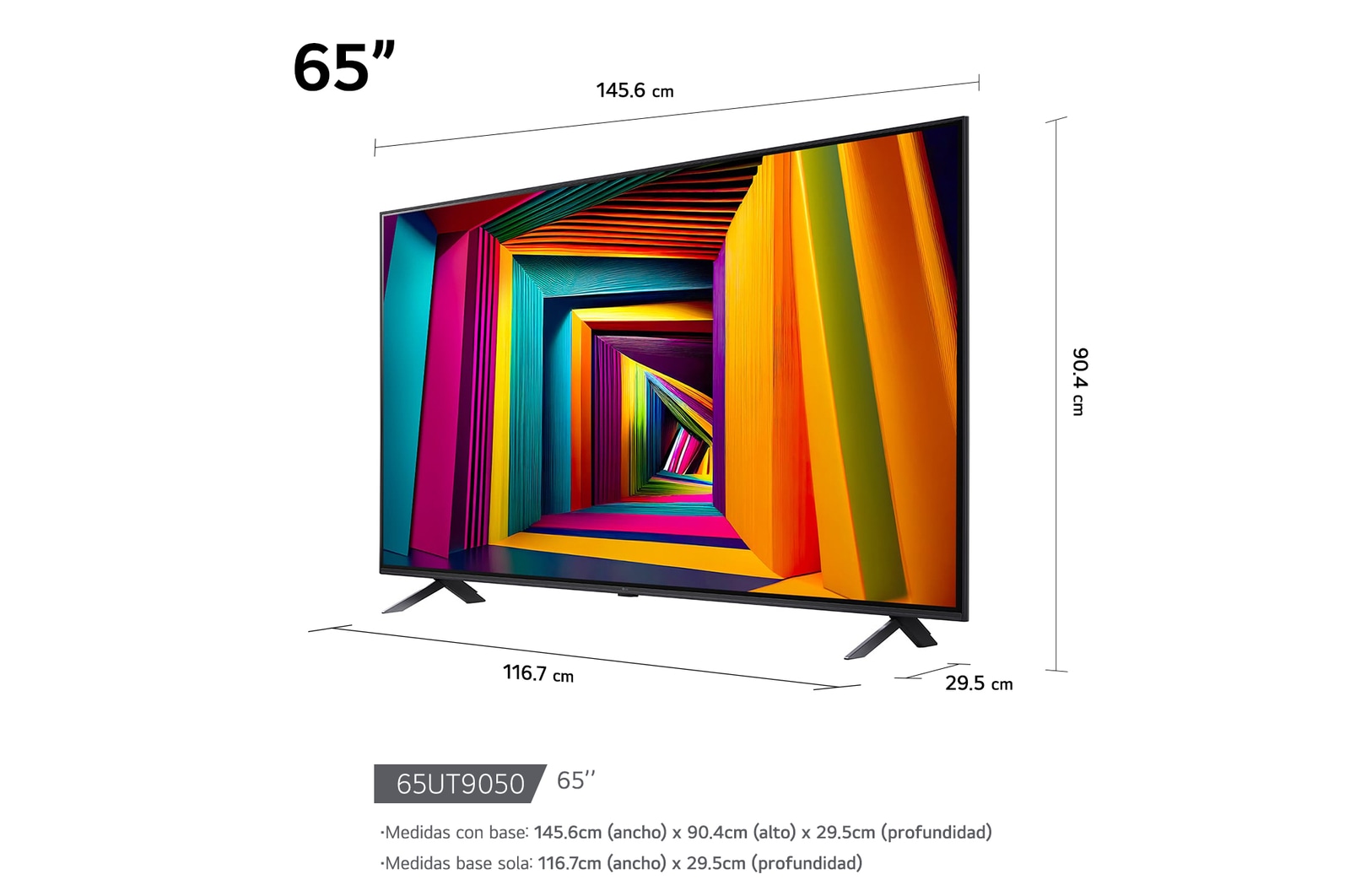 Vista frontal del TV LG UHD, UT90